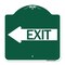 Signmission Designer Series Sign Exit W/ Left Arrow, Green & White Aluminum Sign, 18" H, 18" L, GW-1818-24607 A-DES-GW-1818-24607 - alternate 1